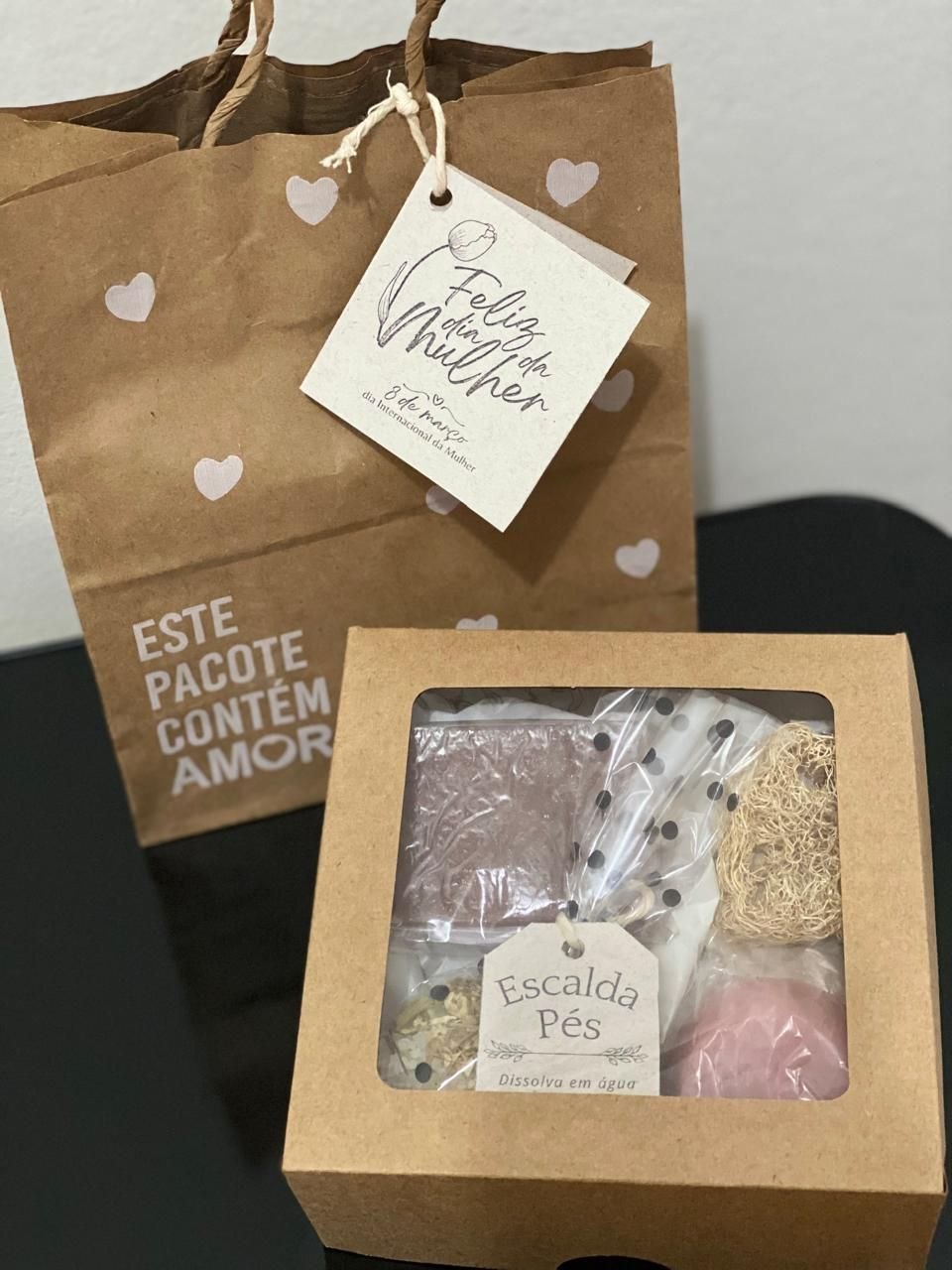Kit escalda pés em caixa presenteável