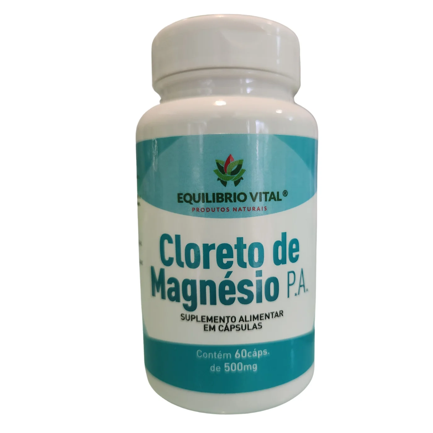 Cloreto de Magnésio P.A 60 Cápsulas 600mg Equilíbrio — frente