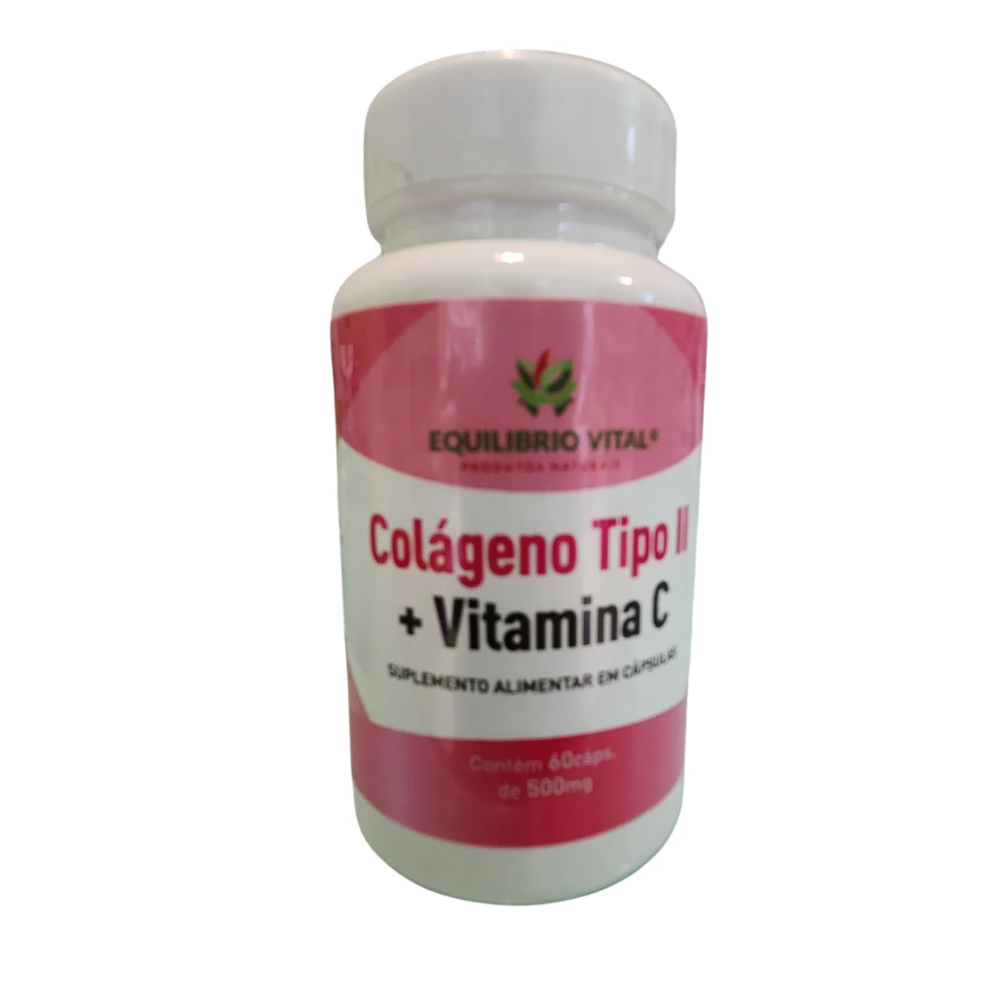 Colageno Tipo 2 Com Vitamina C 60 Cápsulas 500mg Equilibrio — frente