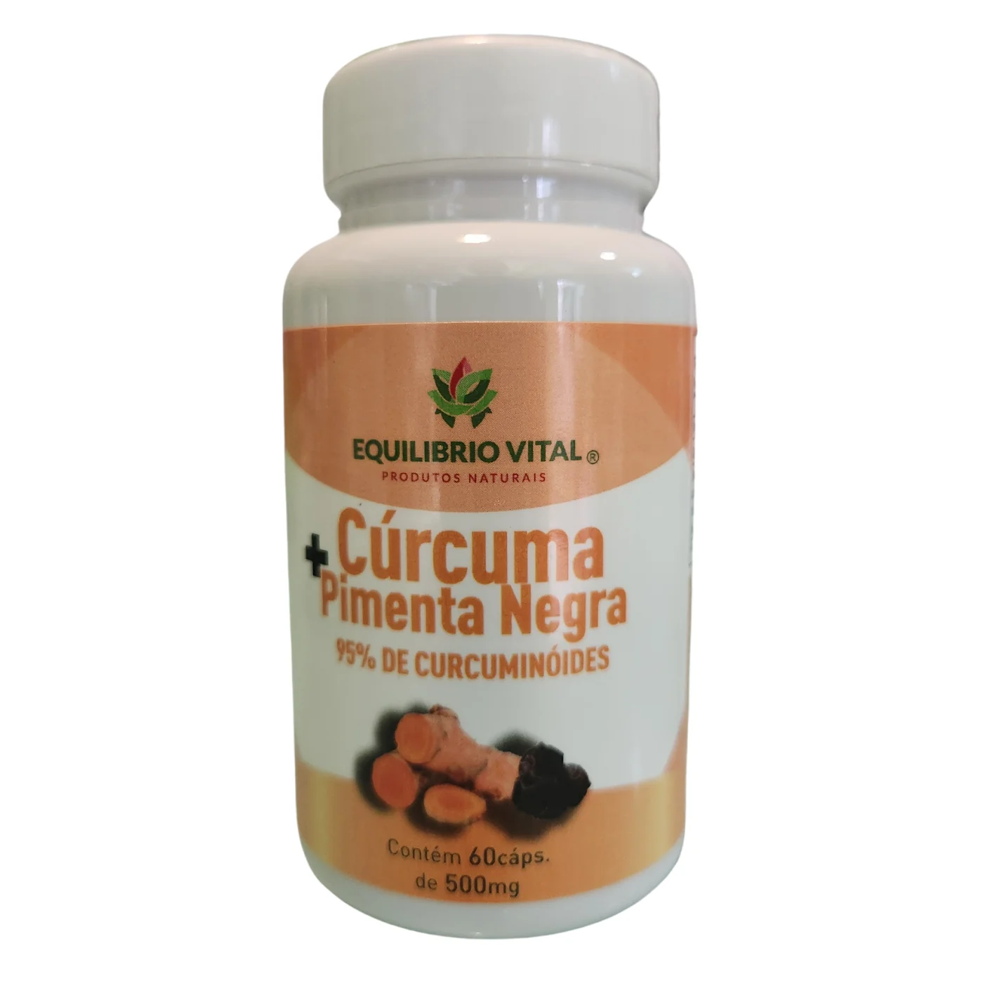 Curcuma com Pimenta Preta 60 cápsula 500mg Equilibrio — frente