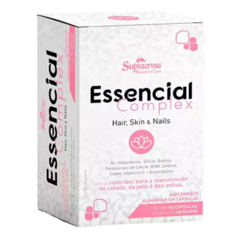 Essencial Complex Hair Skin & Nails 60 Cáps 500mg Supraervas — imagem principal