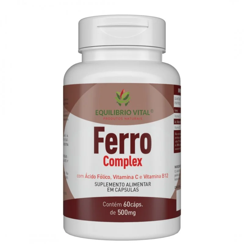 Ferro Complex *Quelato* Com Vit C, B9, B12 e Cobre 60 cápsulas Equilibrio — imagem principal