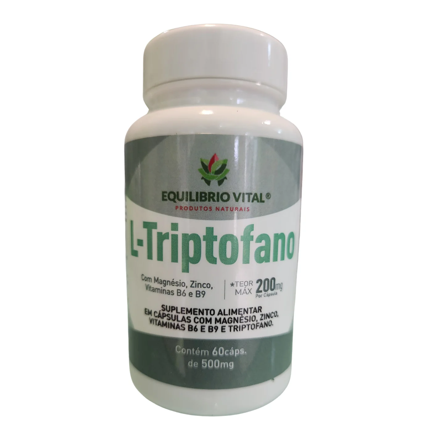 L-Triptofano 60 cápsulas 500mg Equilíbrio — frente