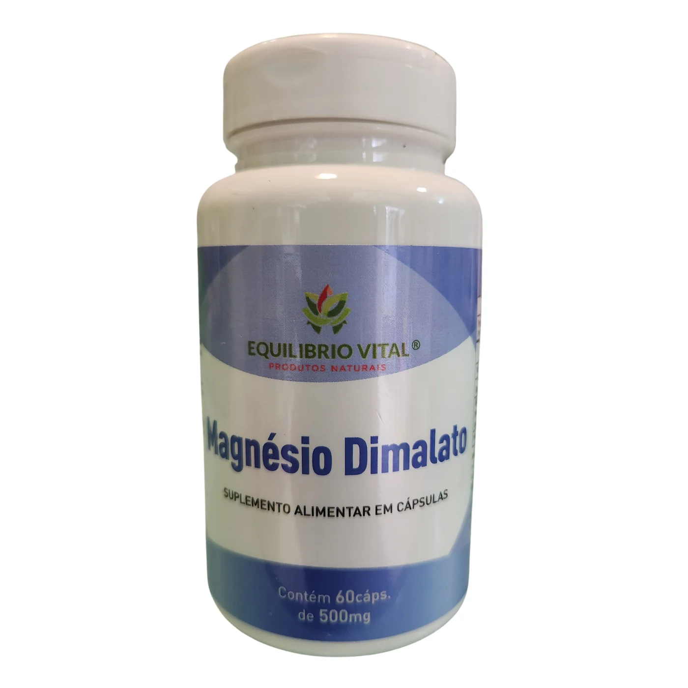 Magnésio Dimalato 60 Cápsulas 480mg Equilíbrio Vital — frente