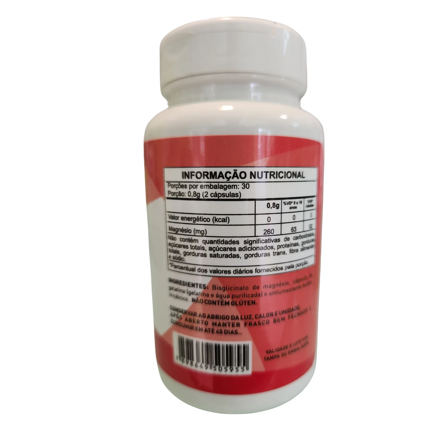 Magnésio Quelado 60 Cáps 400mg Equilíbrio — verso