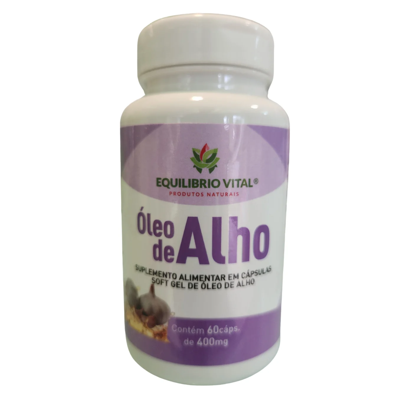 Óleo de Alho 400mg 60 cápsulas Equilíbrio — frente