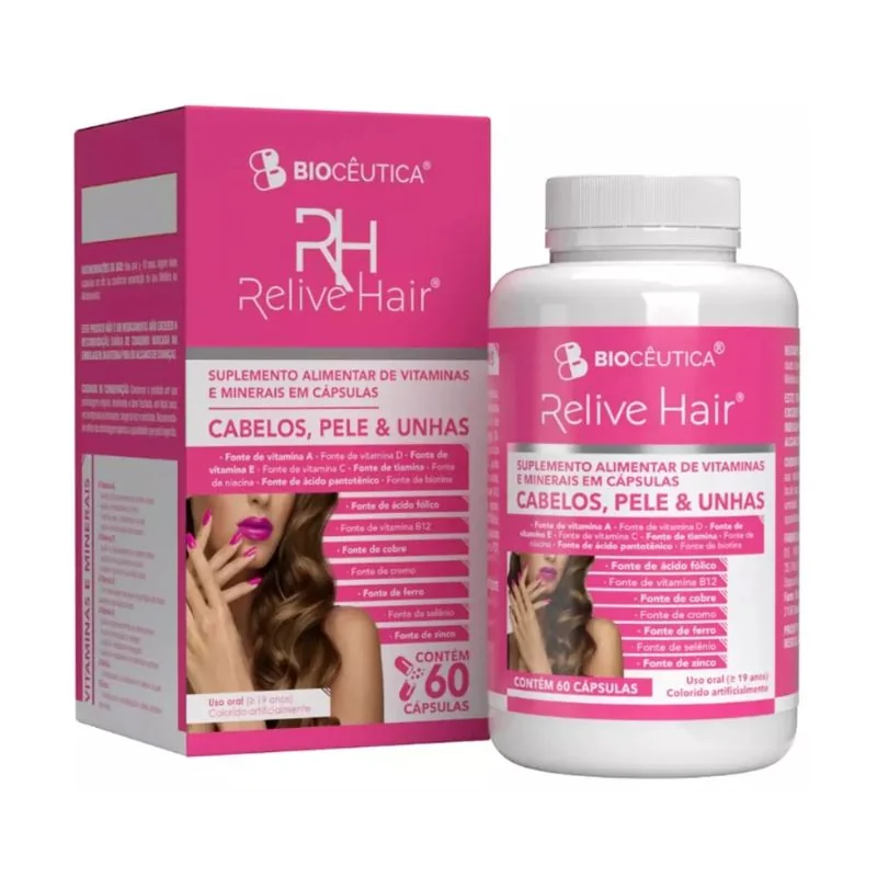 Reliver Hair Cabelo Pele e Unha 60 Cápsulas Biocêutica — imagem principal