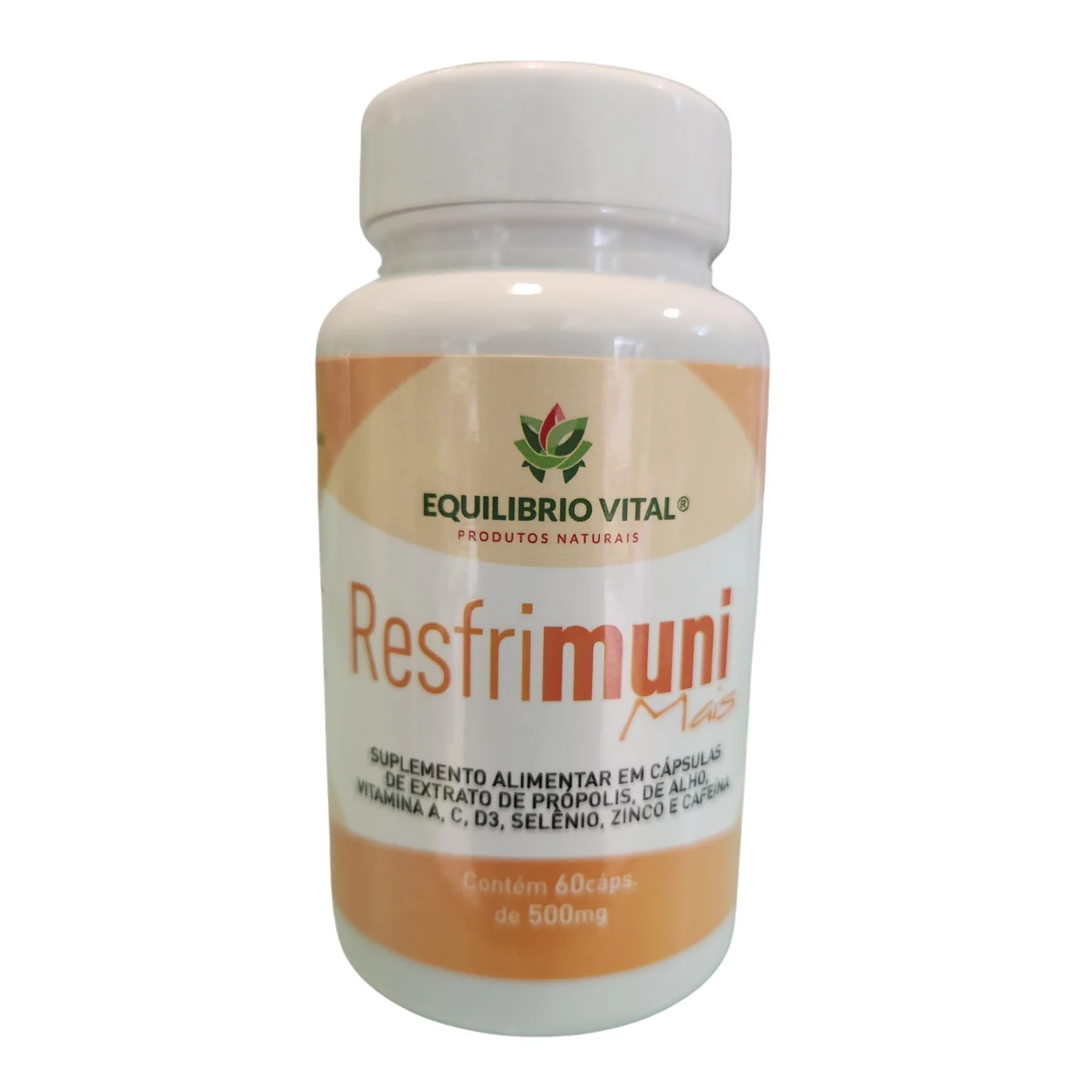 Resfrimuni Mais 60 Cápsulas 500mg Equilibrio Vital — frente