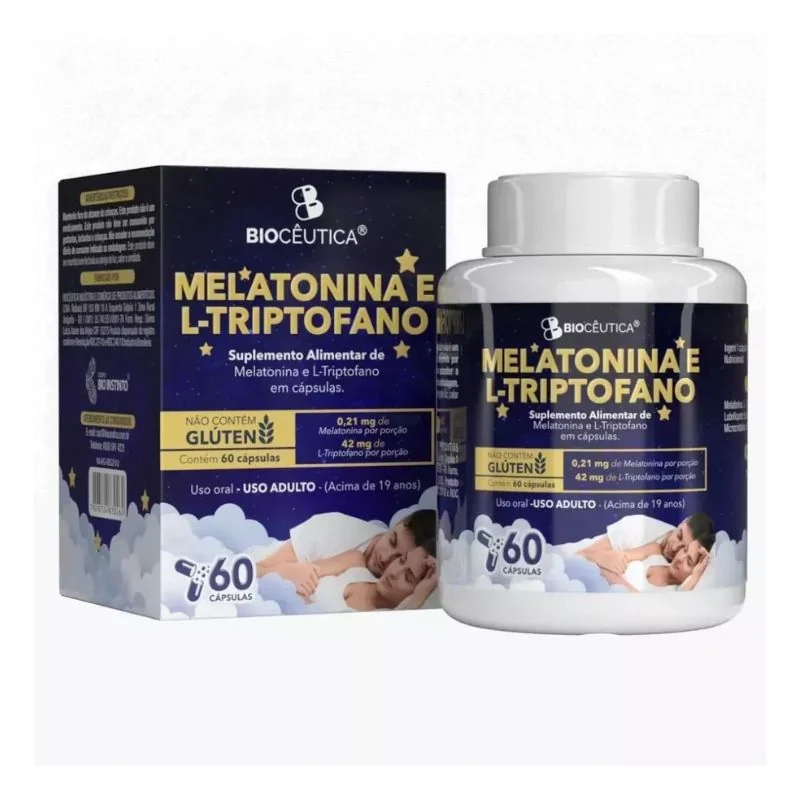 Triptofano + Melatonina 60 Cápsulas 500mg Biocêutica — imagem principal