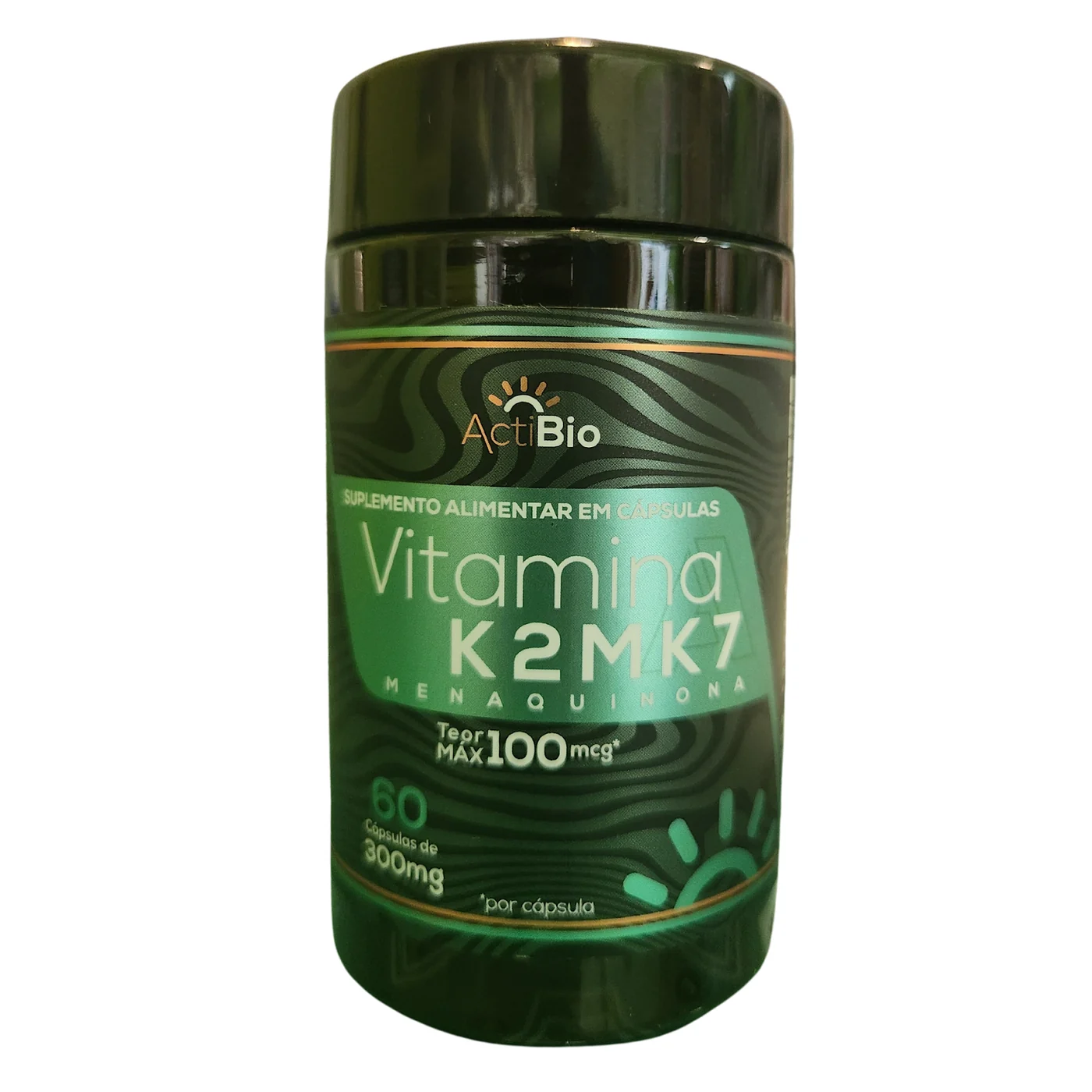 Vitamina K2 MK7 - Menaquinona 60 cápsulas 300mg Activida — frente