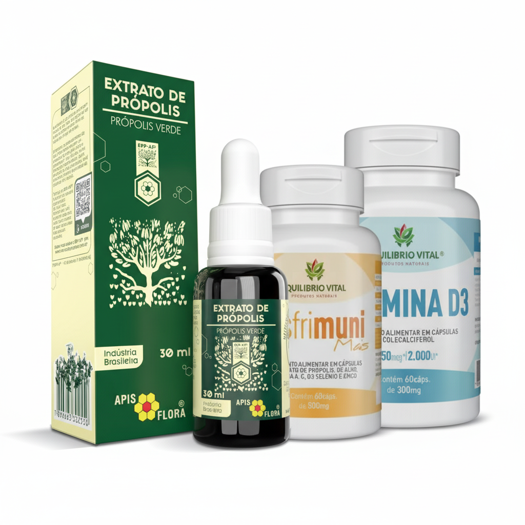 Conjunto de vitaminas e suplementos