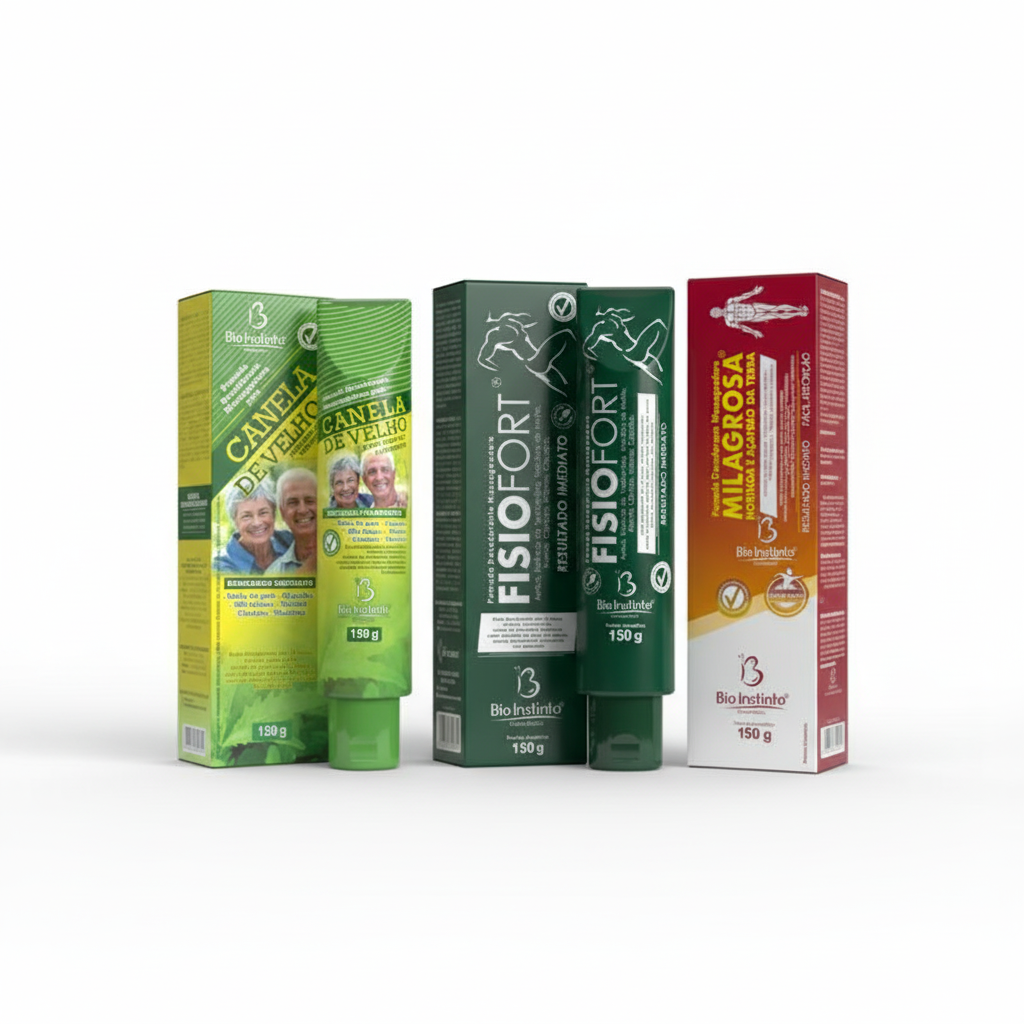 Conjunto de cremes, géis e pomadas de massagem
